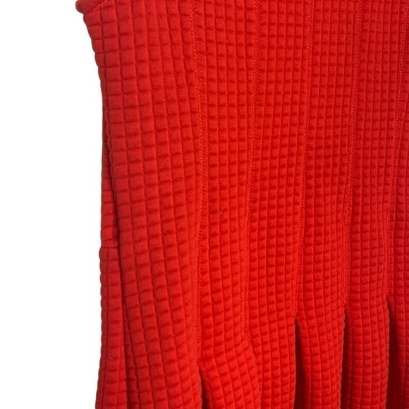 H&m Cherry Red Sleeveless Quilted Fit and Flare Dress Party Office Size Small - Picture 9 of 11
